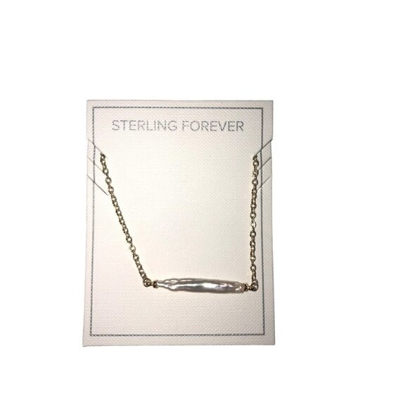 Sterling Forever Fresh Water Pearl Bar Necklace Gold BRAND NEW - Picture 1 of 2